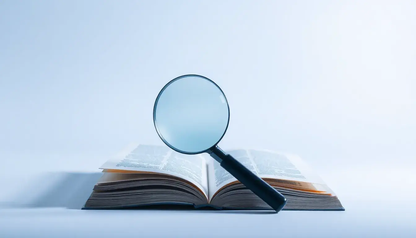 A minimalist, 16x9 graphic featuring a completely transparent, glowing magnifying glass hovering over a clear, open ledger or a simple, unrolled scroll. The background is clean and bright, emphasizing clarity and honesty with soft blues and whites, showing no obscured elements.