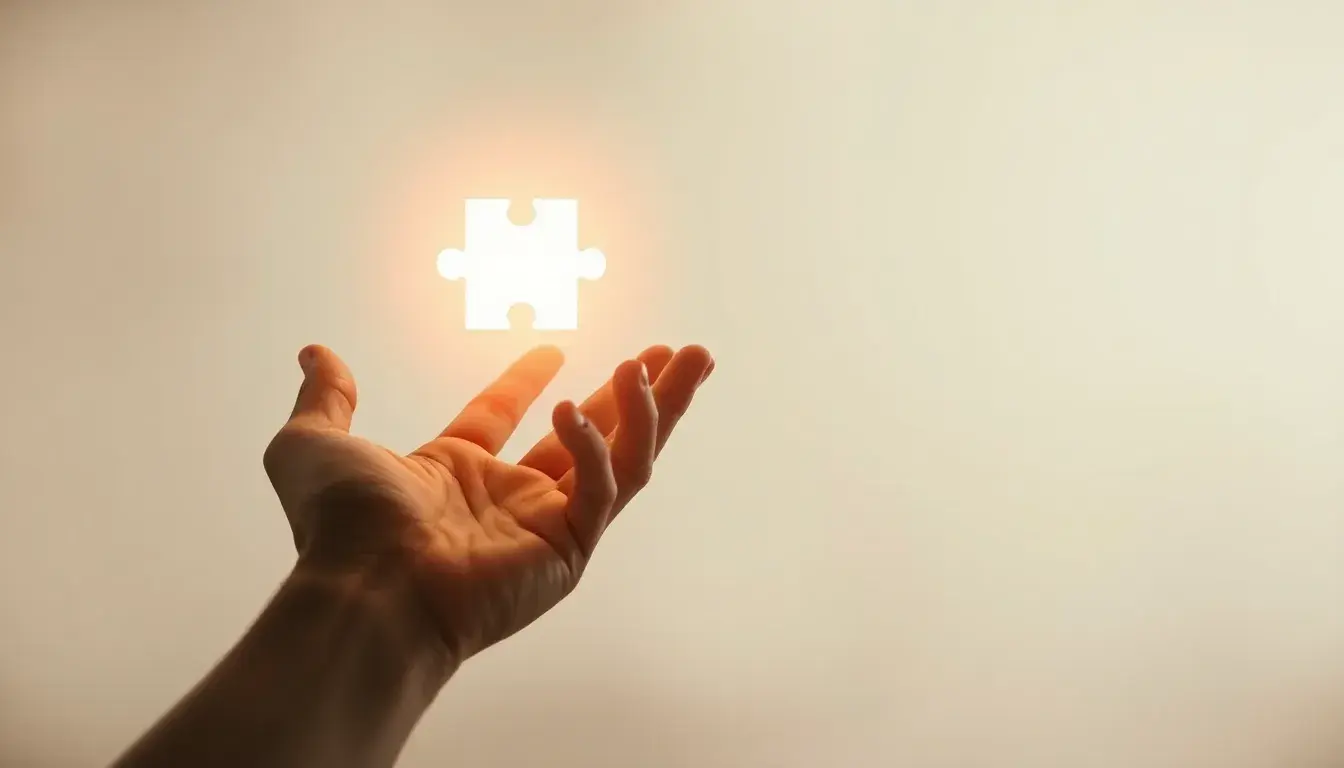 A stylized graphic depicting an open hand releasing a light, glowing orb or a puzzle piece, symbolizing freedom and no commitment. The background is soft and inviting, with gentle, reassuring colors.