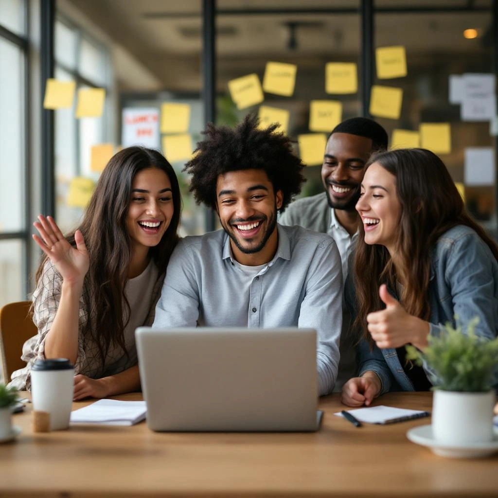 Team celebrating the business funding platform launch